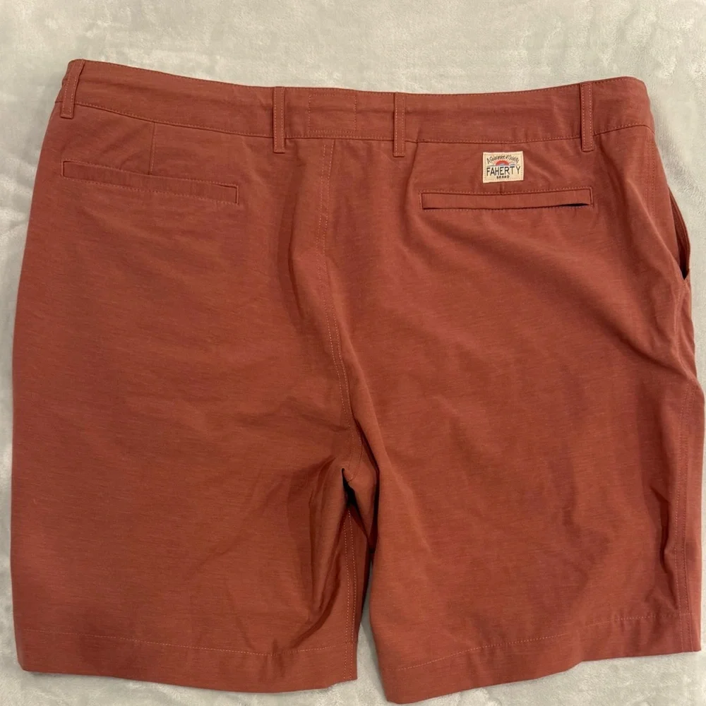 Faherty Lot of 2 All Day Shorts Sz 40 7” inseam NWOT Burnt Red & Sunset Orange